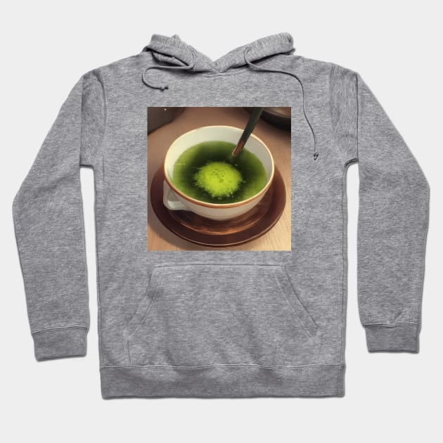 Matcha Vintage Cup Green Tea Japan Hoodie by Flowering Away